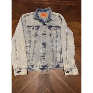 Levis Mens Light Wash Denim Trucker Jacket Acid Wash Blue Size L L71500-04 |L1